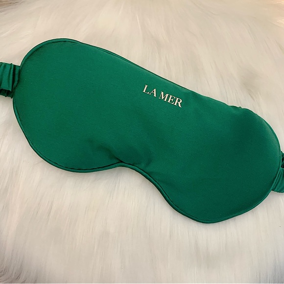 La Mer 🪸 Luxe VIP Edition Silk Emerald Sleep Mask Cooling Gel Insert + Pouch - Picture 2 of 3